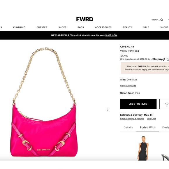 Givenchy "Voyou Party" Shoulder Bag in Neon Pink $1400 - Picture 12 of 12